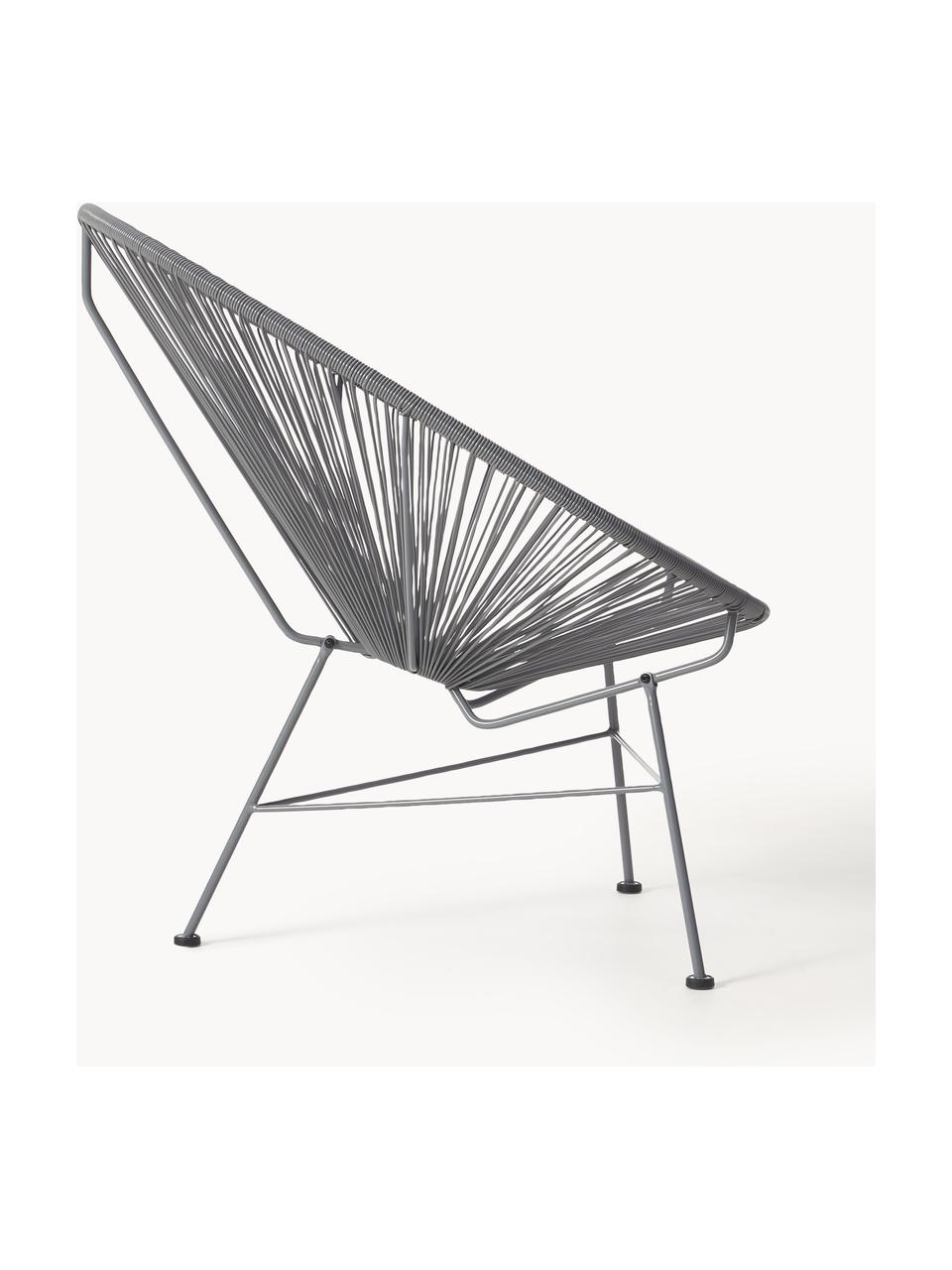 Sillón de plástico Bahia, Asiento: plástico, Estructura: metal con pintura en polv, Gris oscuro, An 81 x F 73 cm