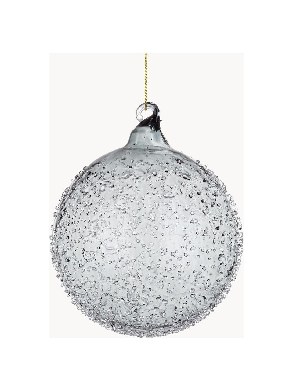 Palline albero di Natale Saturno 8 pz, Vetro, Grigio trasparente, Ø 10 x Alt. 10 cm