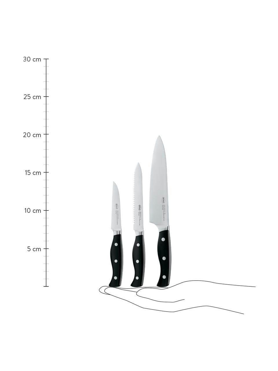 Set 3 coltelli in acciaio inossidabile Pura, Acciaio inossidabile 18/10, Argentato, Set in varie misure