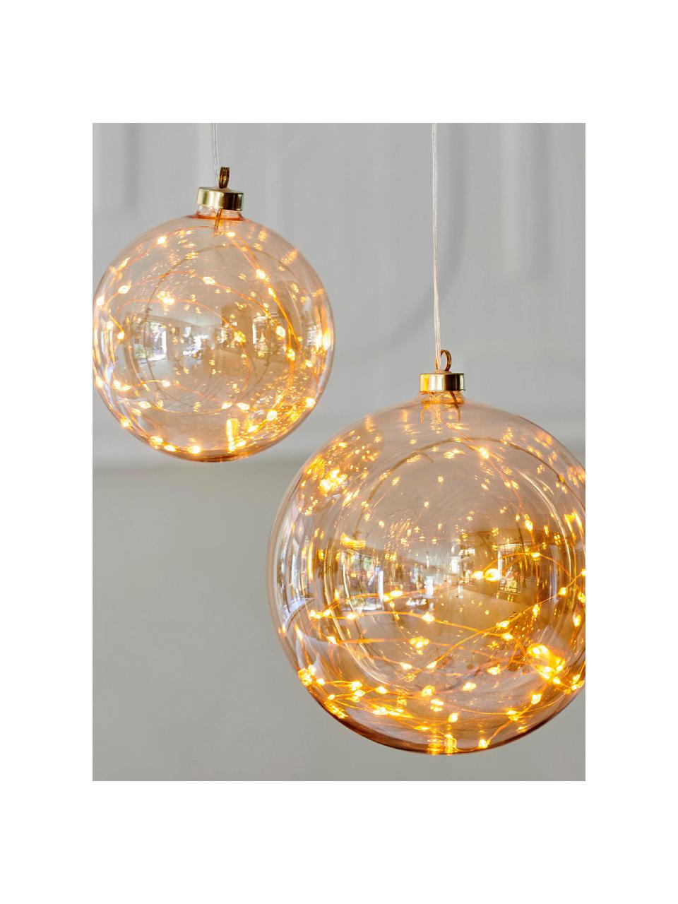 Pallina di Natale a LED Cristal, Vetro, Marrone chiaro trasparente, Ø 20 cm