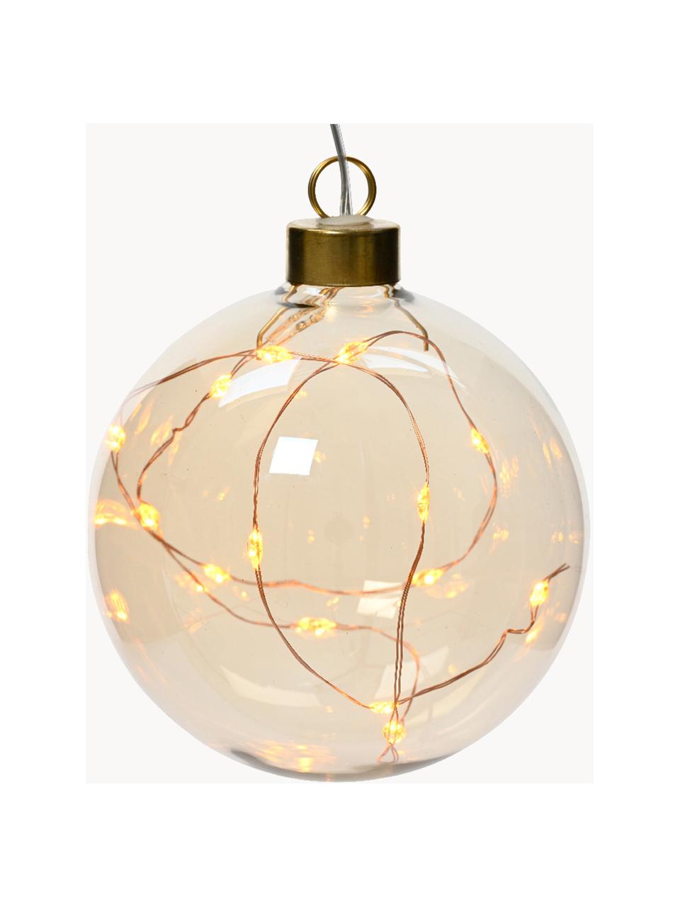 Boule de Noël LED Cristal, Verre, Brun clair, transparent, Ø 20 cm