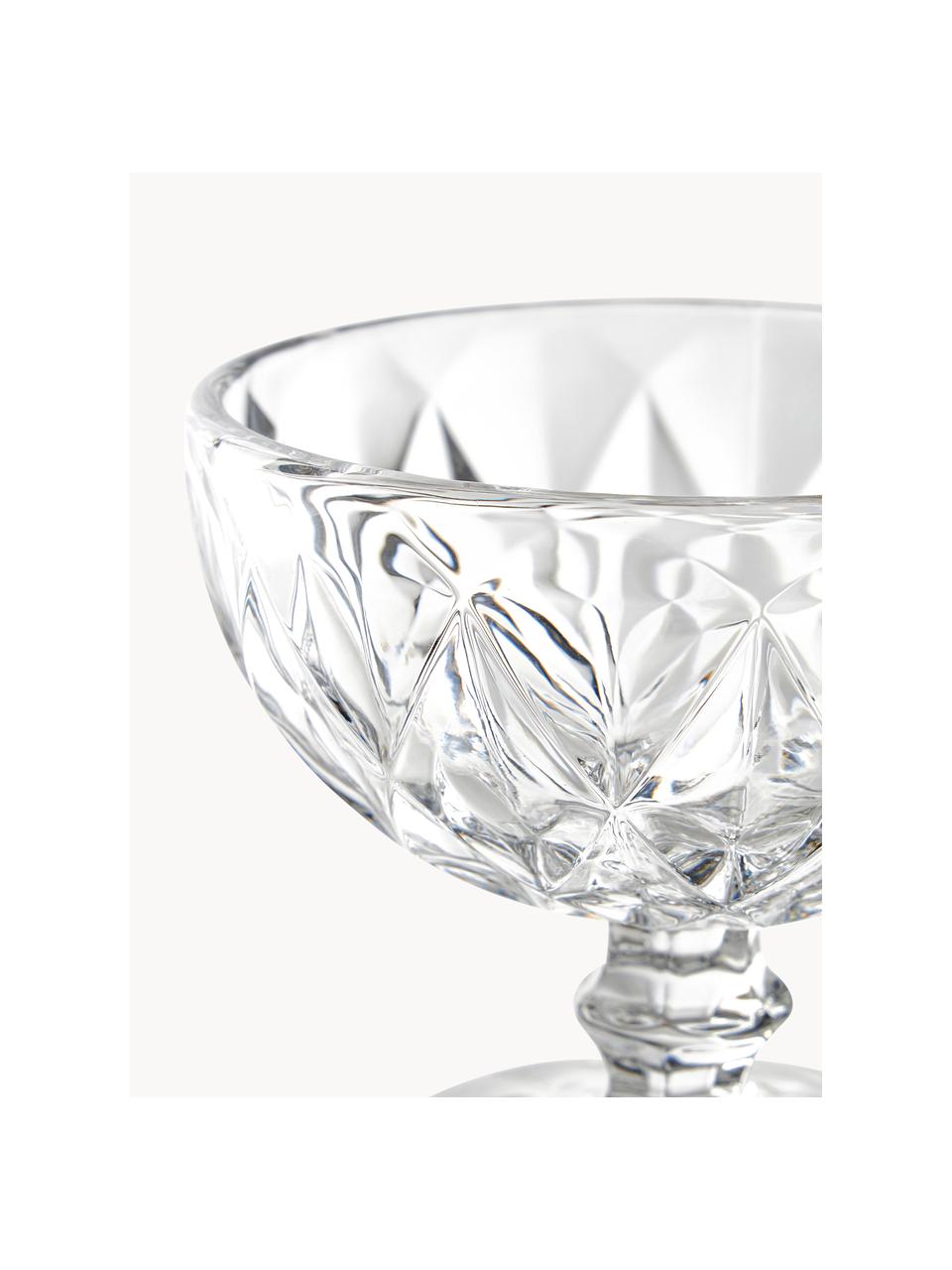 Cocktailschalen Colorado mit Strukturmuster, 4 Stück, Glas, Transparent, Ø 12 x H 10 cm, 260 ml