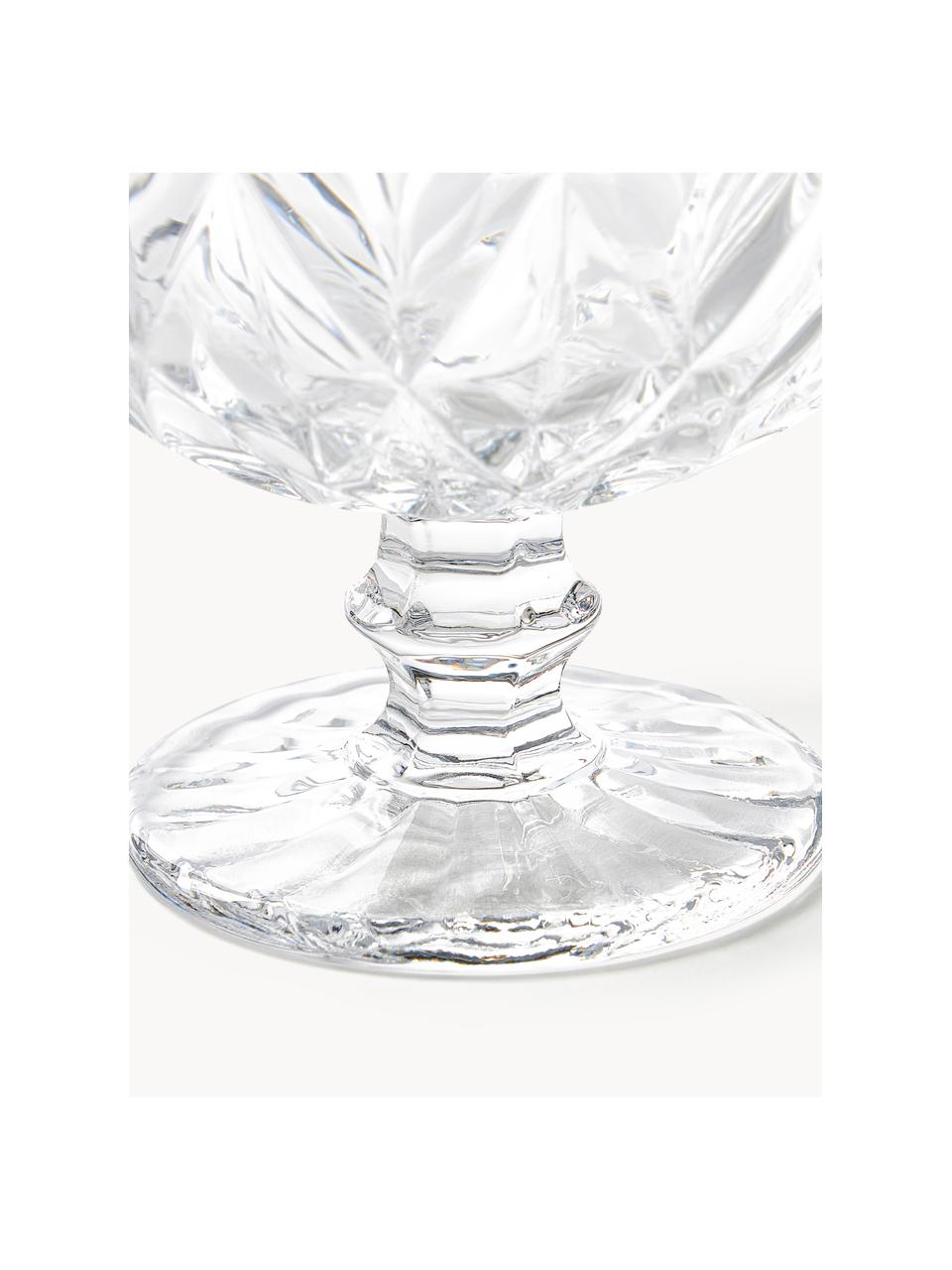 Cocktailschalen Colorado mit Strukturmuster, 4 Stück, Glas, Transparent, Ø 12 x H 10 cm, 260 ml