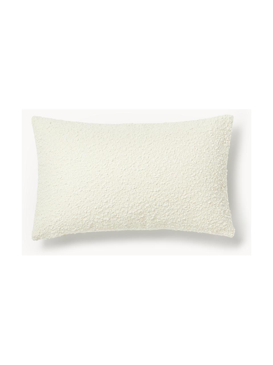 Bouclé-Kissenhülle Lysander, Bouclé (90 % Polyester, 10 % Acryl), Off White mit Hope-Aufdruck, B 30 x L 50 cm