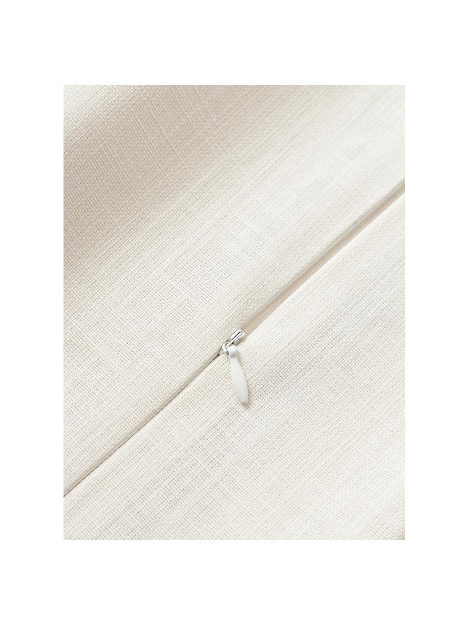 Funda de cojín bordad con flecos Nedda, Funda: 100% algodón, Flecos:  100% poliéster, Tonos beige, An 45 x L 45 cm