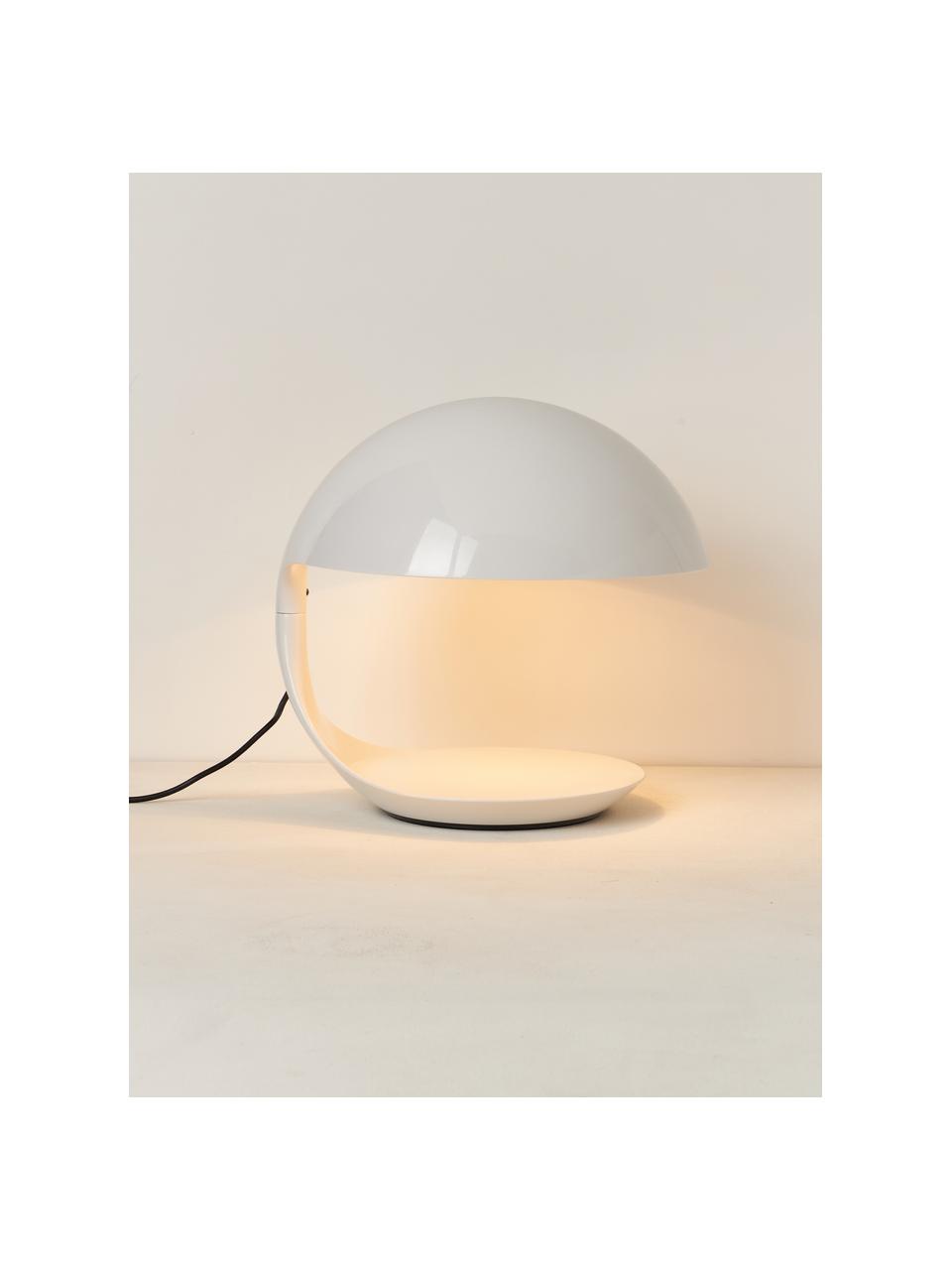 Lámpara de mesa orientable Cobra, Plástico pintado, Blanco, Ø 40 x Al 40 cm