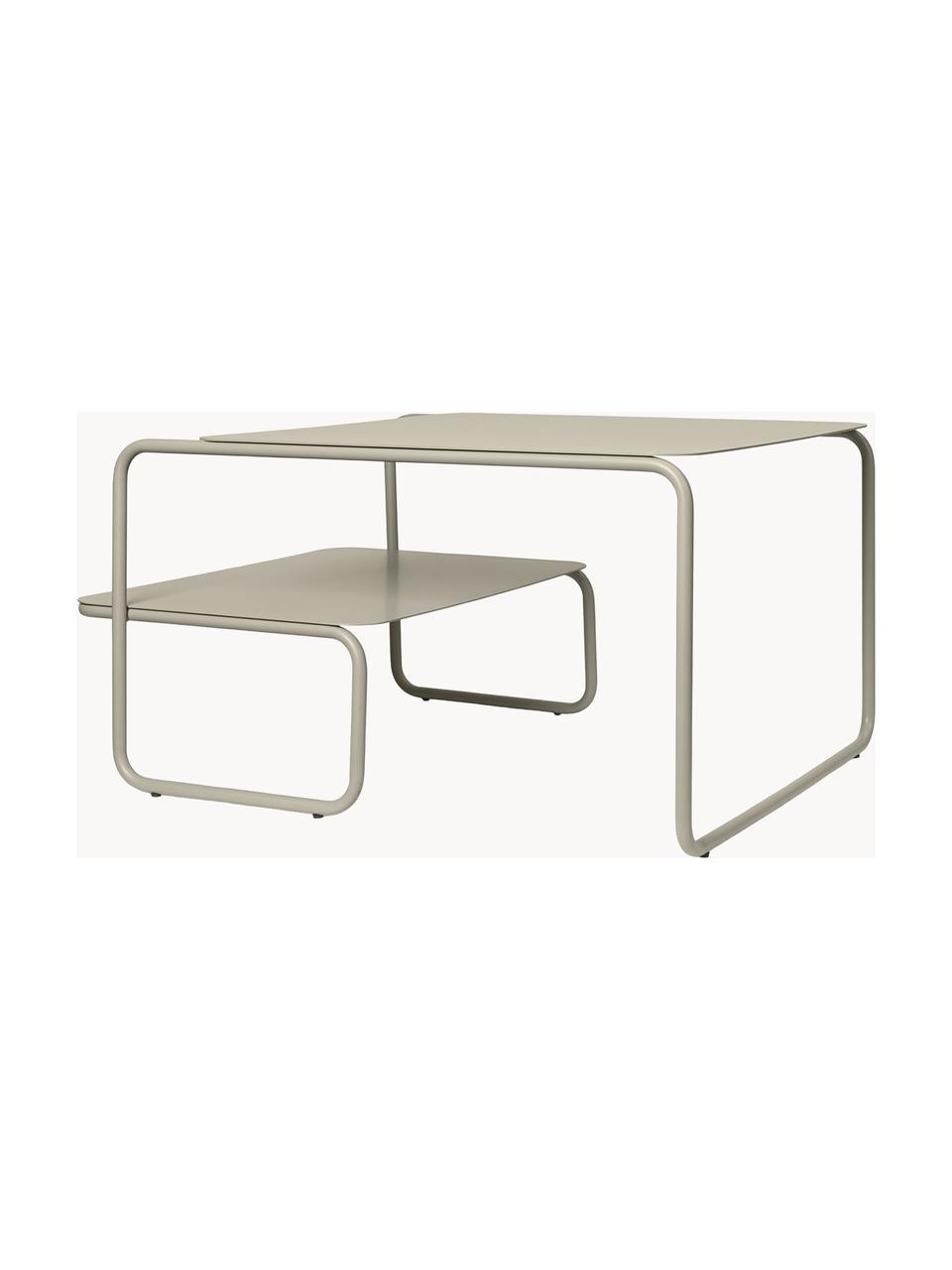 Table basse à deux niveaux Level, Acier, revêtement par poudre, Beige clair, mat, larg. 79 x prof. 60 cm