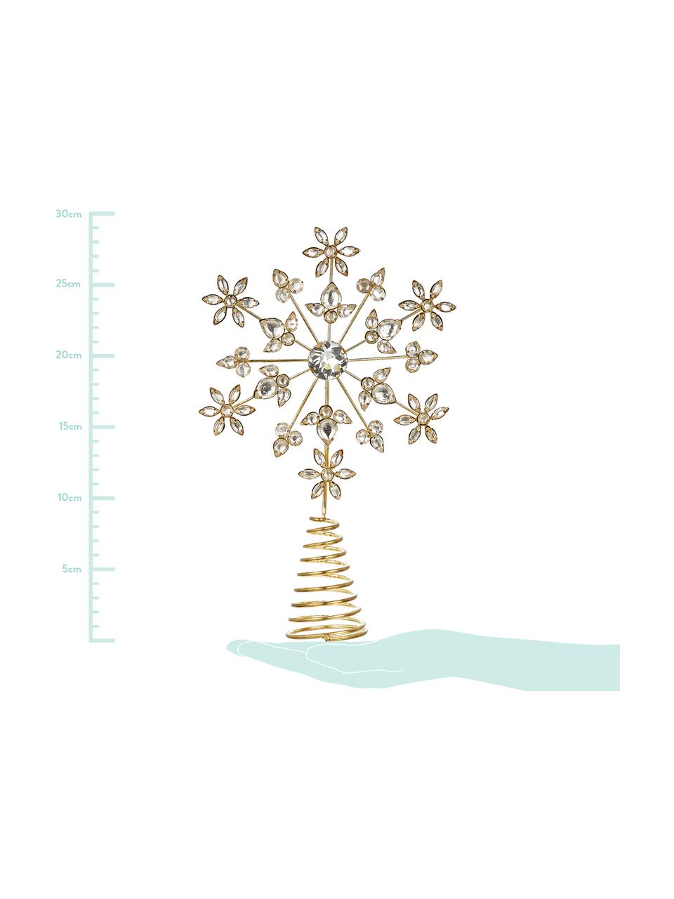 Weihnachtsbaumspitze Juwel, Gestell: Metall, beschichtet, Goldfarben, 18 x 29 cm