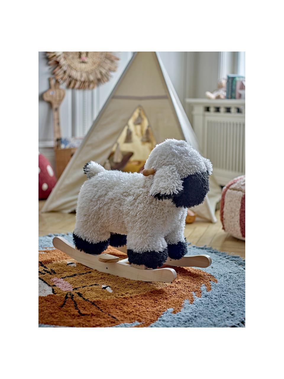 Schaukelspielzeug Dolly, Gestell: Pappelholz, Off White, Schwarz, B 65 x H 53 cm