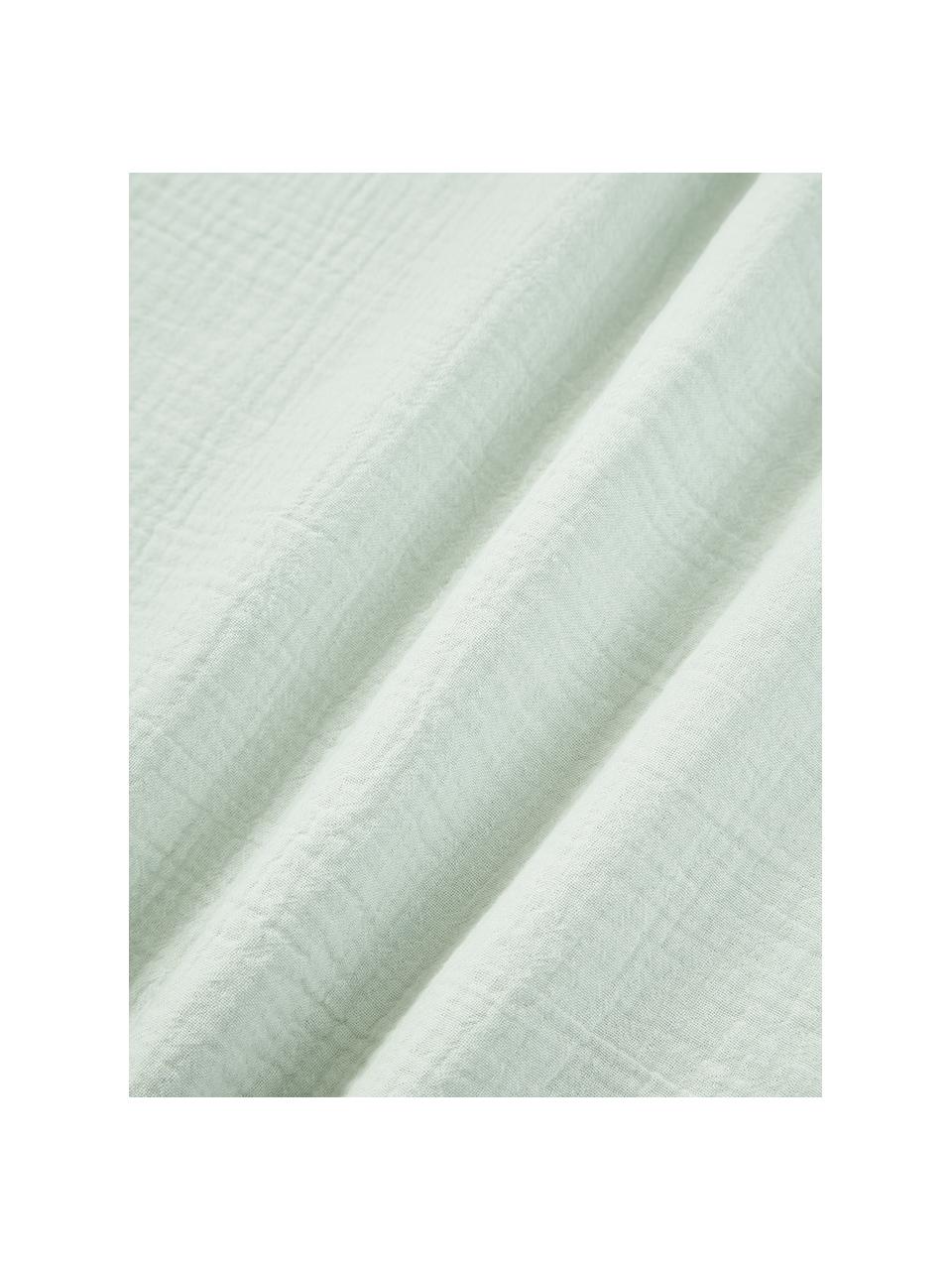 Housse de couette en mousseline Odile, Vert sauge, larg. 200 x long. 200 cm