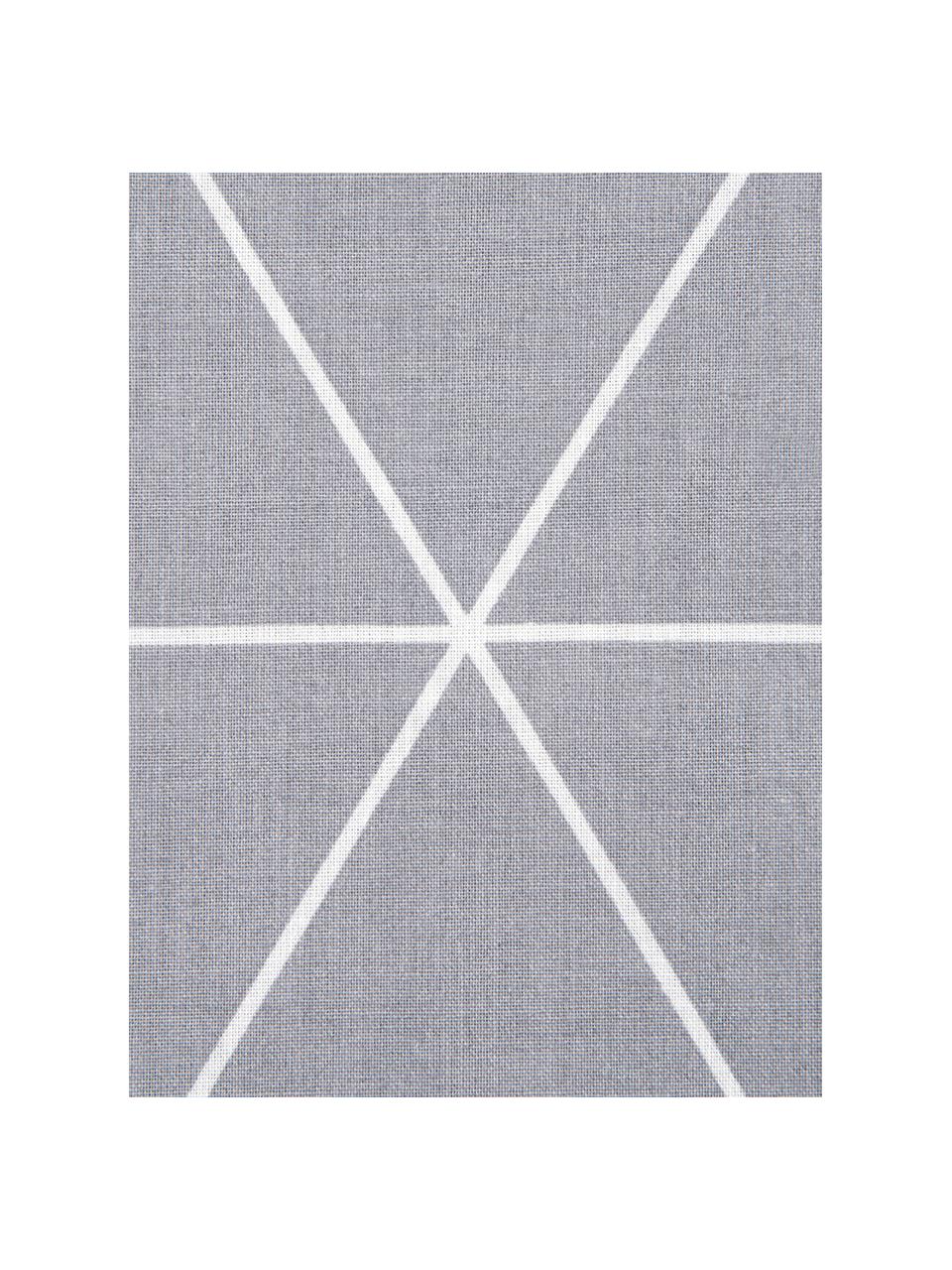 Funda nórdica de algodón Lynn, Gris, blanco, Cama 150/160 cm (240 x 220 cm)