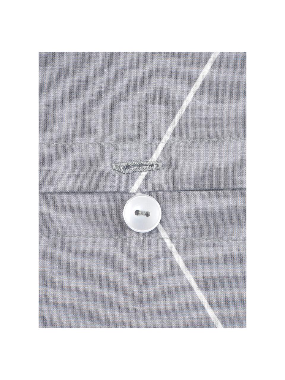 Funda nórdica de algodón Lynn, Gris, blanco, Cama 150/160 cm (240 x 220 cm)