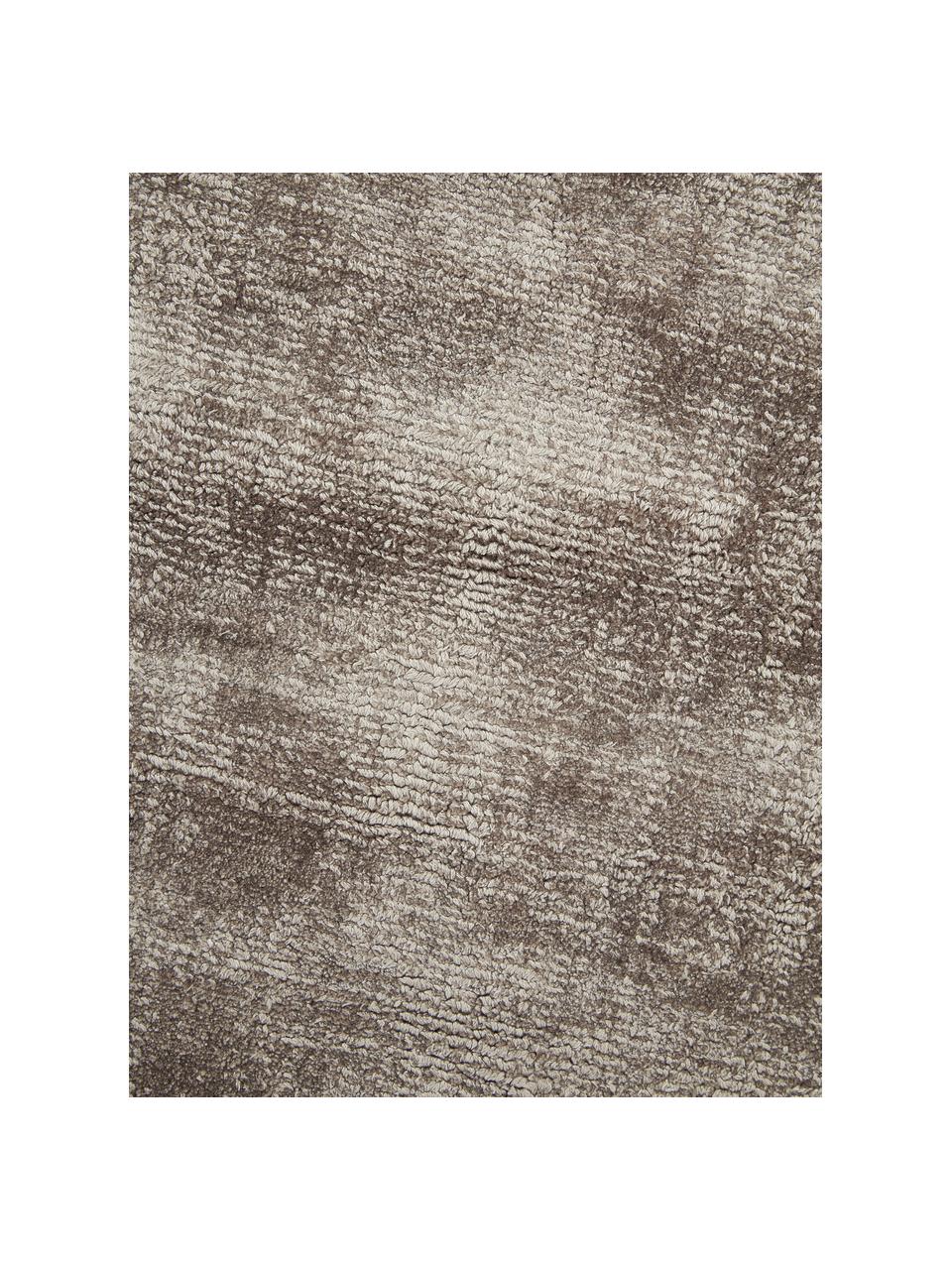 Tapis rond en viscose tissé main Jane, Taupe, Ø 250 cm (taille XL)