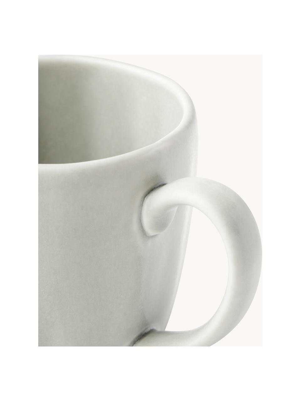 Matné šálky s reliéfem Sali, 4 ks, Porcelán, Světle šedá, Ø 9 cm, V 10 cm, 350 ml