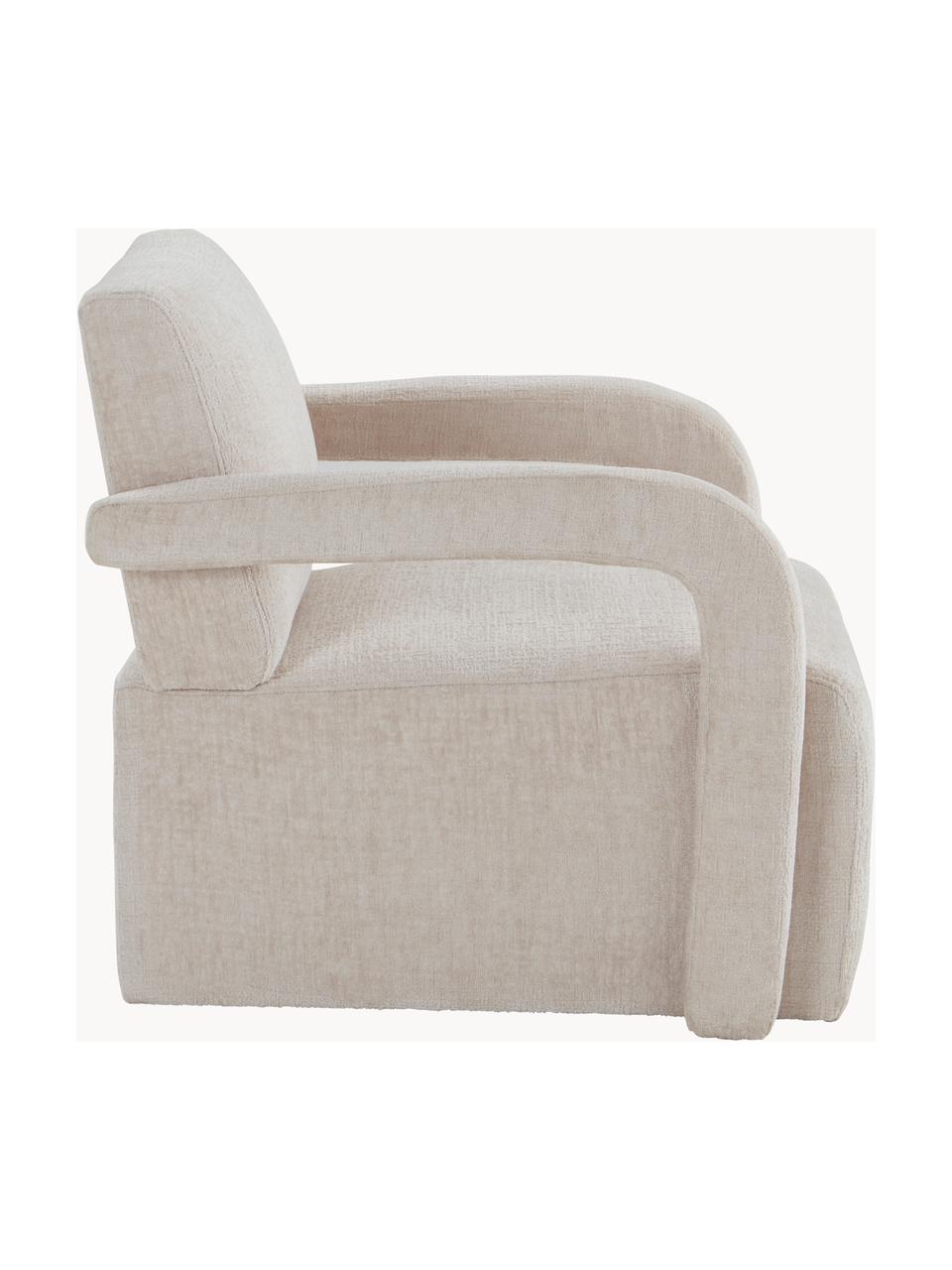 Fauteuil lounge Doral, Tissu beige clair, larg. 74 x prof. 82 cm