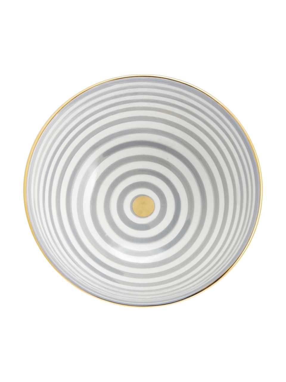 Saladier céramique marocaine artisanale Couleur, Ø 25 cm, Gris clair, couleur crème, or