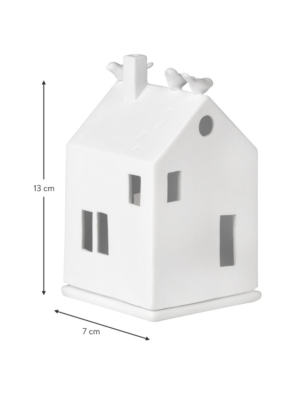Porzellan-Lichthaus Living in Weiß, Porzellan, Weiß, B 7 x H 13 cm