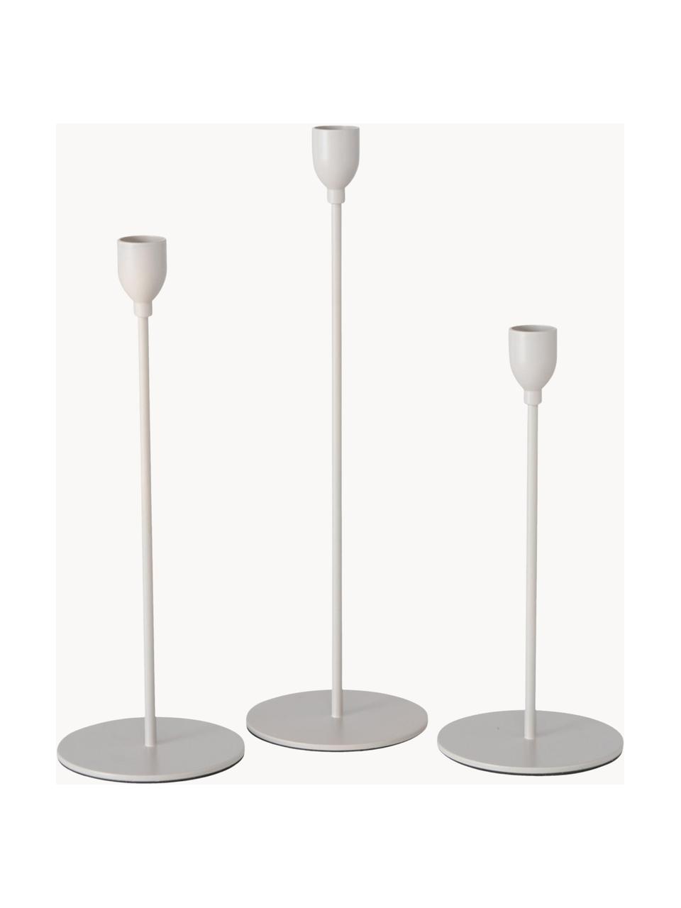 Candelabro Malte, 3 uds., Metal, Beige, Set de diferentes tamaños