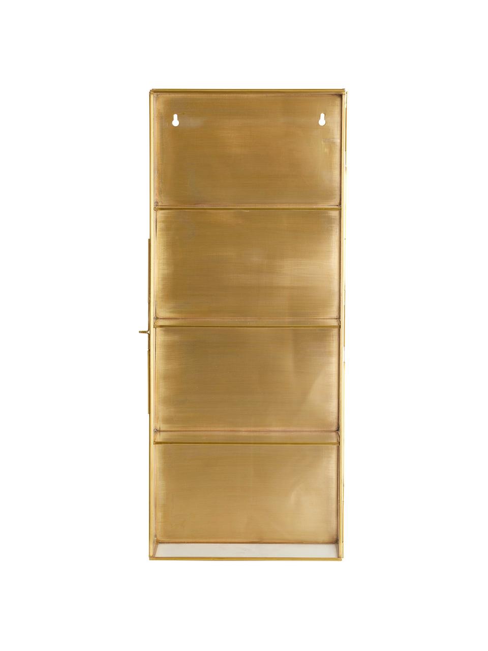 Étagère murale avec tablettes en verre Ada, Couleur dorée, larg. 25 x haut. 60 cm