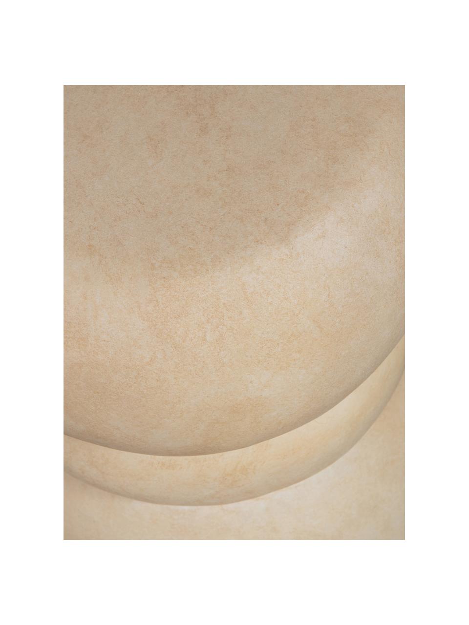 Tavolino da giardino dalla forma organica Yvo, Fibra di argilla, Beige, Larg. 37 x Alt. 47 cm