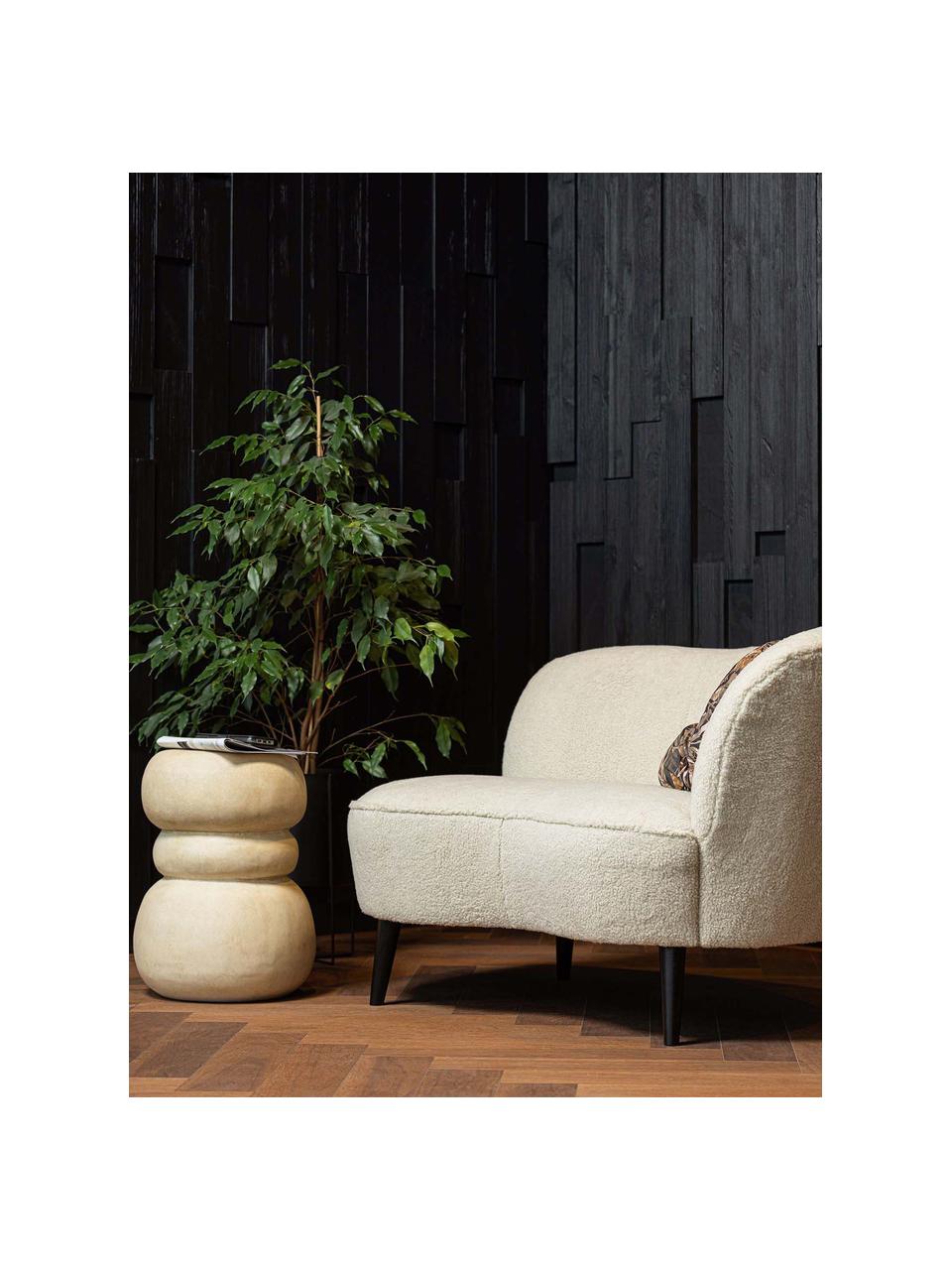 Zahradní odkládací stolek v organickém tvaru Yvo, Jílové vlákno, Béžová, Š 37 cm, V 47 cm