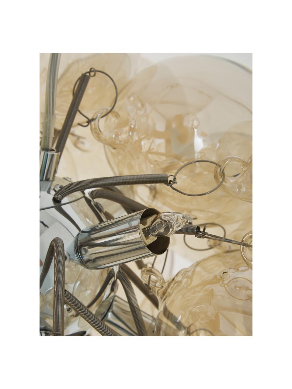 Lampada a sospensione con sfere di vetro Gross, Baldacchino: nichel cromato, Beige, Ø 50 x Alt. 45 cm