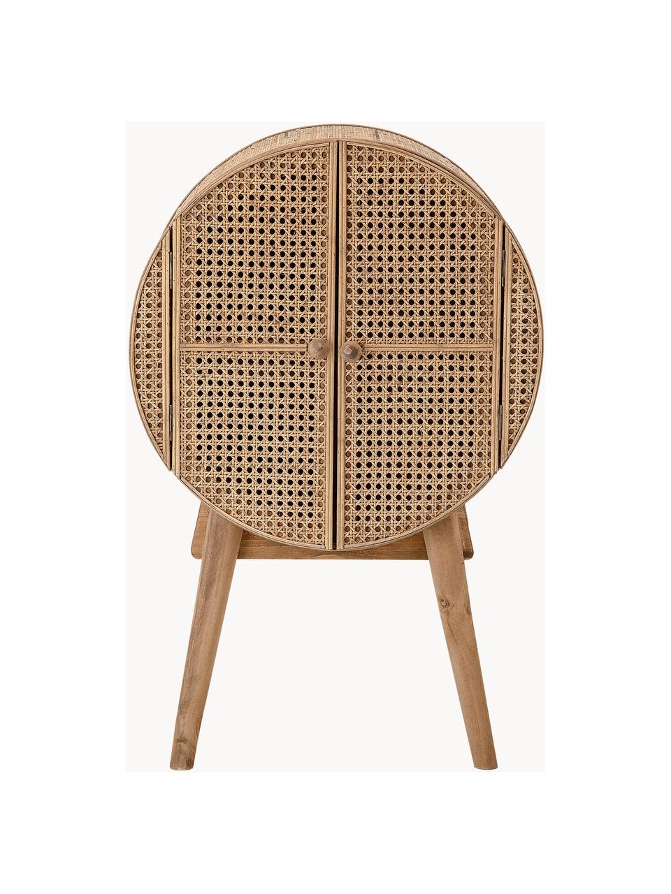 Komoda Otto, Rattan, drewno jodłowe, płyta pilśniowa średniej gęstości (MDF), Beżowy, S 52 x W 80 cm