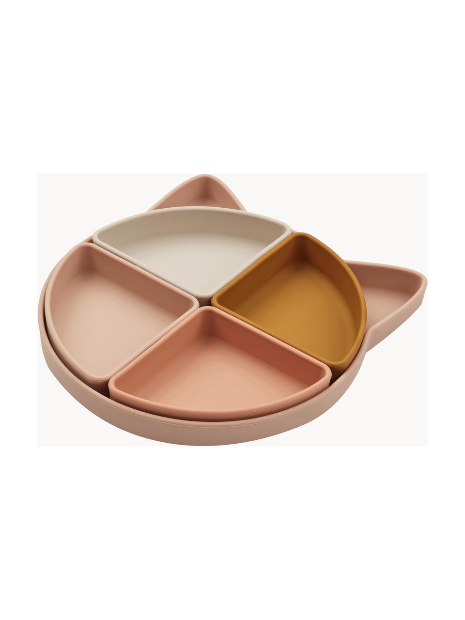 Set piatti per bambini con divisori Arne 5 pz, Silicone, Beige, tonalità rosa, marrone, Set in varie misure