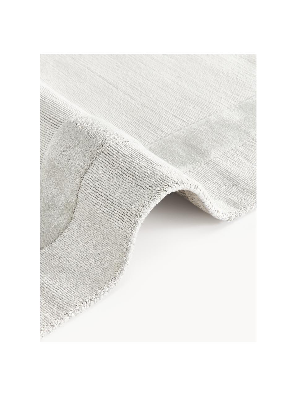 Alfombra artesanal de algodón texturizada Dania, 100% algodón (certificado GRS), Gris claro, An 80 x L 150 cm (Tamaño XS)