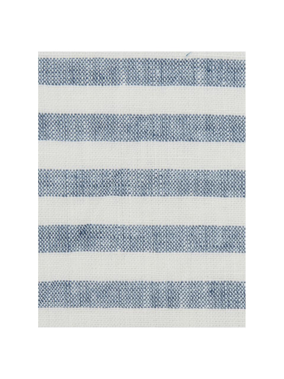 Mantel de lino Solami, Lino, Azul claro, blanco, De 6 a 8 comensales (An 150 x L 250 cm)