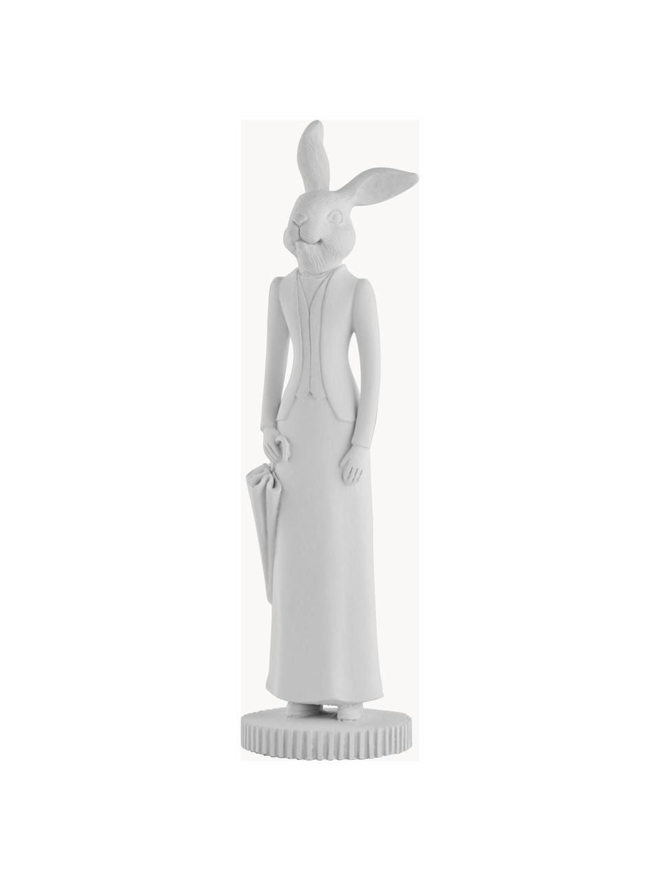 Figura decorativa artesanal Semina, Poliresina, Blanco mate, Ø 6 x Al 25 cm