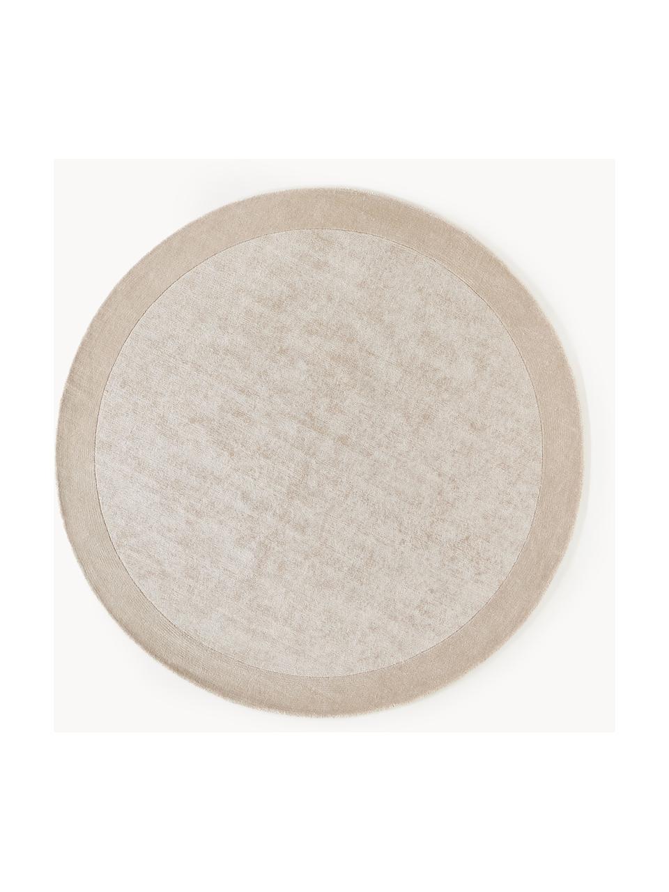 Okrúhly koberec s nízkym vlasom Kari, 100 % polyester s certifikátom GRS, Béžová, Ø 150 cm (veľkosť M)