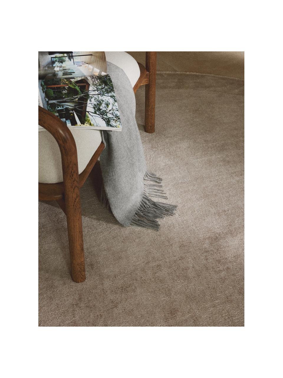 Runder Kurzflor-Teppich Kari, 100 % Polyester, GRS-zertifiziert, Beigetöne, Ø 150 cm (Größe M)