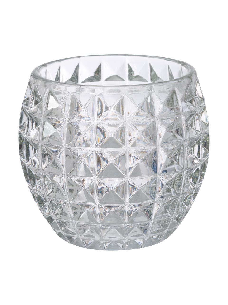 Waxinelichthouderset Aliza, 3-delig, Glas, Grijstinten, Alle Ø 10 x H 9 cm