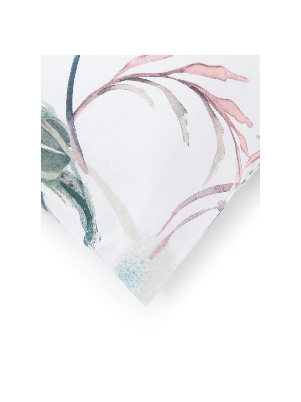 Fundas de almohada de satén Casandra, 2 uds., 50 x 80 cm, Verde, rosa azul, amarillo, blanco, An 50 x L 80 cm