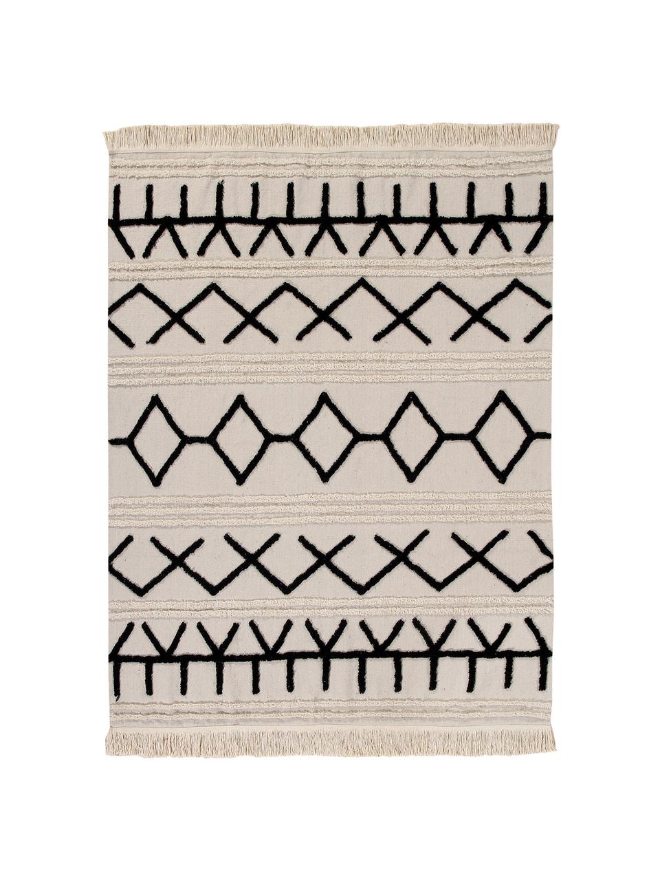 Tapis berbère beige Barber, Brun clair, noir