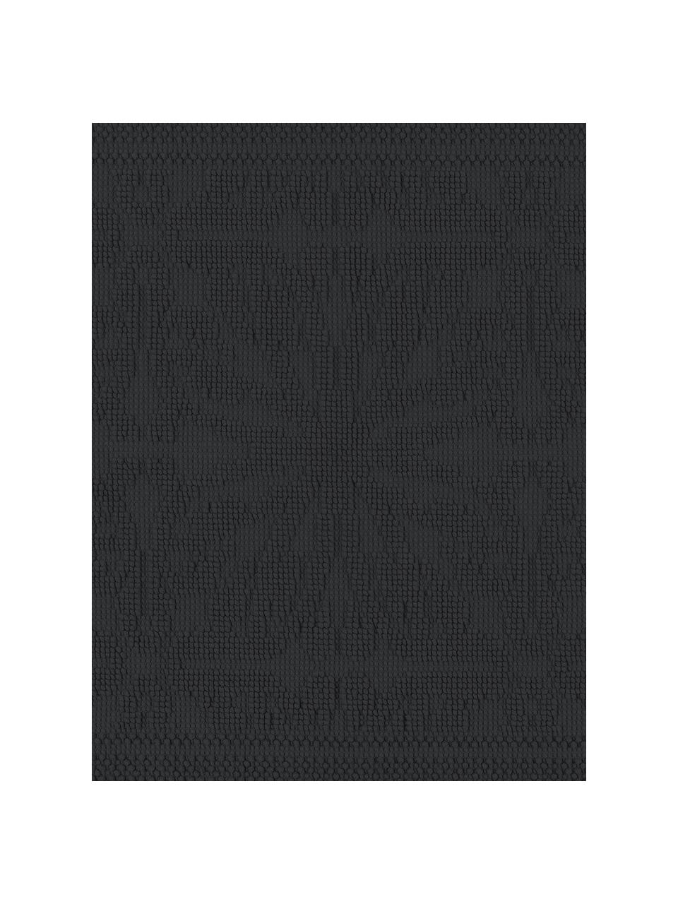 Baumwoll-Badvorleger Hammam mit Hoch-Tief-Muster, 100% Baumwolle, schwere Qualität, 1700 g/m², Schwarz, B 60 x L 80 cm