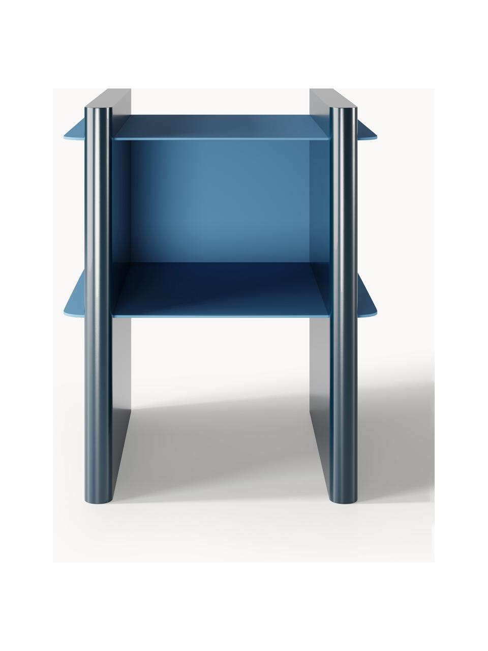 Table de chevet Rami, Bleu, bleu pétrole, larg. 45 x haut. 55 cm