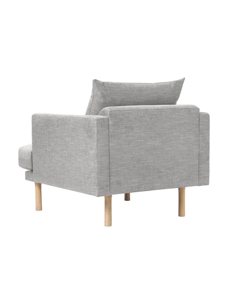Sofa-Sessel Adrian, Bezug: 47 % Viskose, 23 % Baumwo, Gestell: Sperrholz, Füße: Eichenholz, geölt, Webstoff Hellgrau, B 90 x H 79 cm