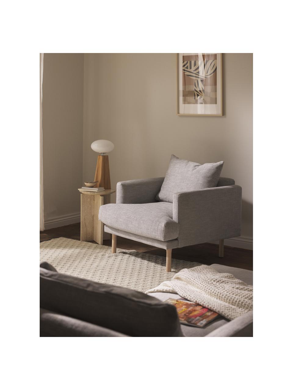 Fauteuil lounge Adrian, Tissu gris clair, larg. 90 x prof. 95 cm