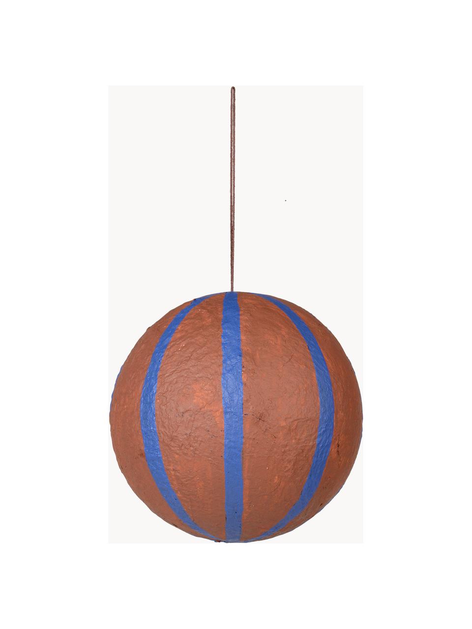 Palline di Natale Sphere, Ø 12 cm, 3 pz, Polpa di cotone, Marrone, blu elettrico, Ø 12 cm