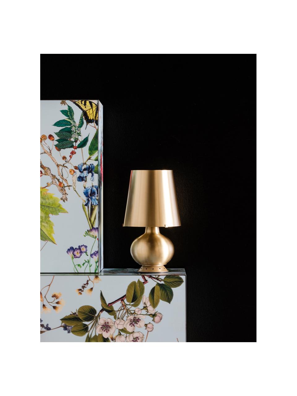 Malá stolní lampa z mosazi Fontana, ručně vyrobená, Zlatá, Ø 20 cm, V 34 cm