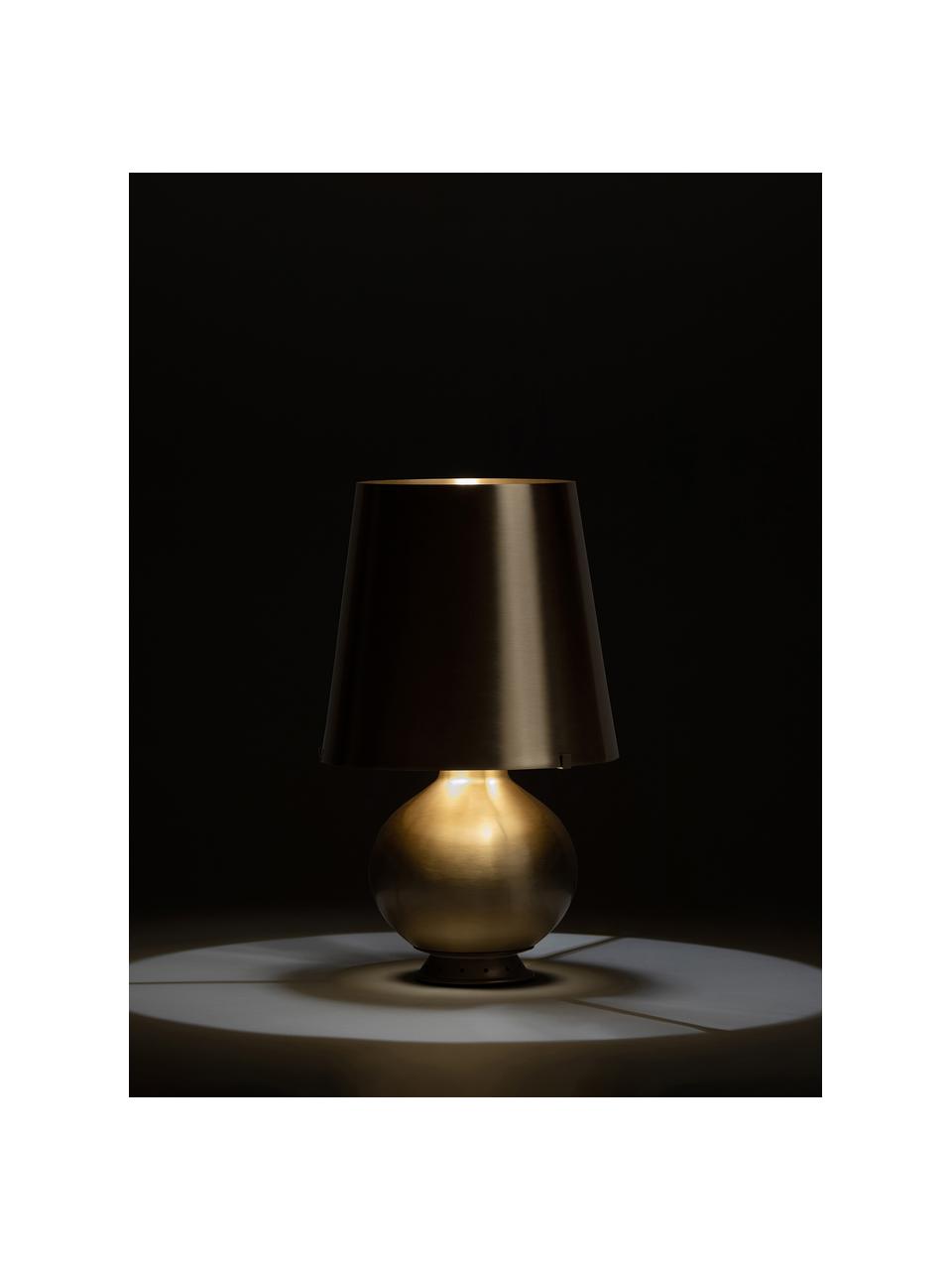 Kleine tafellamp Fontana van messing, handgemaakt, Lampenkap: messing, Goudkleurig, Ø 20 x H 34 cm