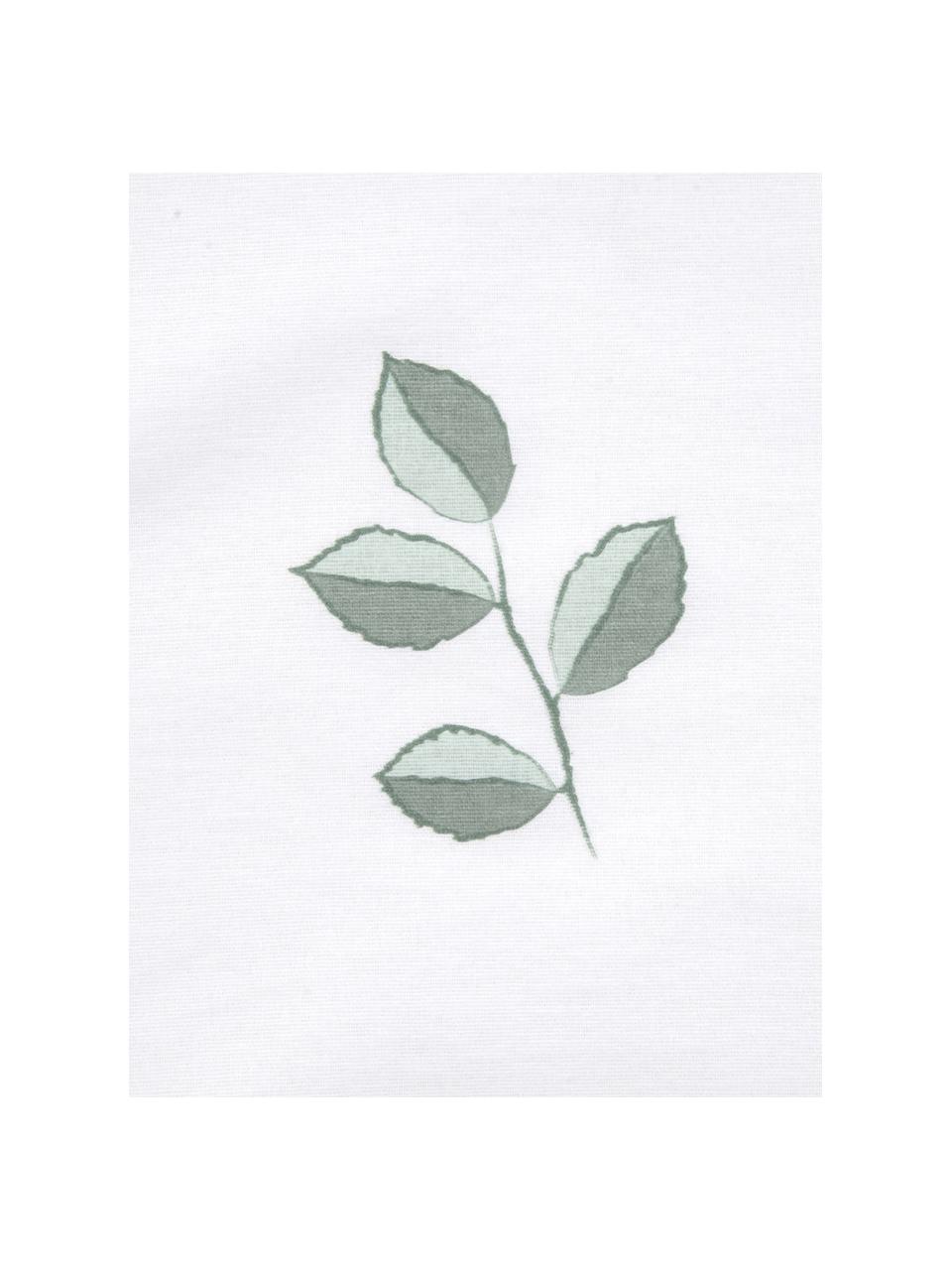 Flanell-Kissenbezüge Fraser mit winterlichem Blattmuster, 2 Stück, Webart: Flanell, Salbeigrün, Weiß, 40 x 80 cm