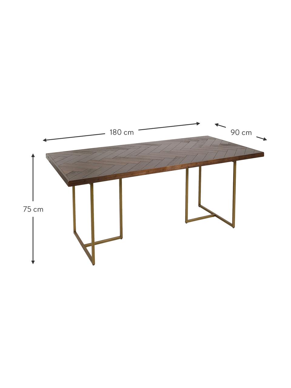 Tavolo Bruno, Gambe: metallo, Marrone, Larg. 180 x Prof. 90 cm