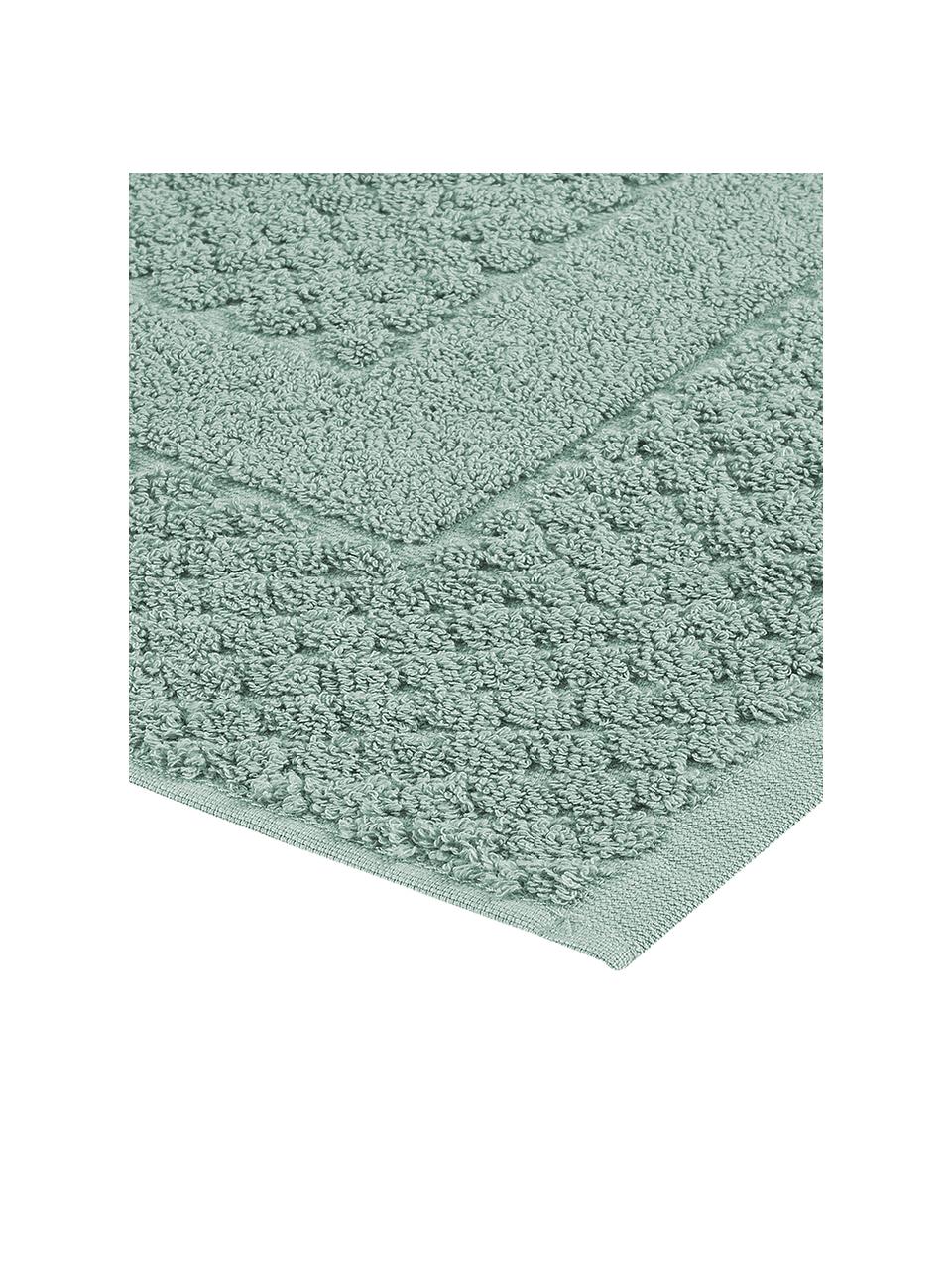Tappeto bagno verde menta Katharina, 100% cotone, qualità pesante, 900 g/m², Verde menta, Larg. 50 x Lung. 70 cm