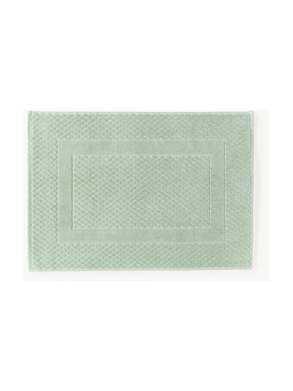 Koupelnová rohožka s voštinovým vzorem Katharina, protiskluzová, Šalvějově zelená, Š 60 cm, D 90 cm