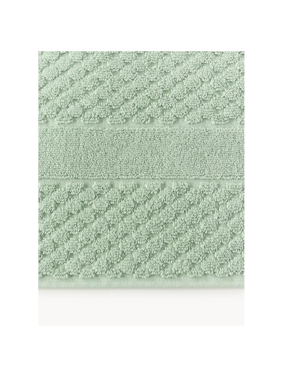 Koupelnová rohožka s voštinovým vzorem Katharina, protiskluzová, Šalvějově zelená, Š 60 cm, D 90 cm