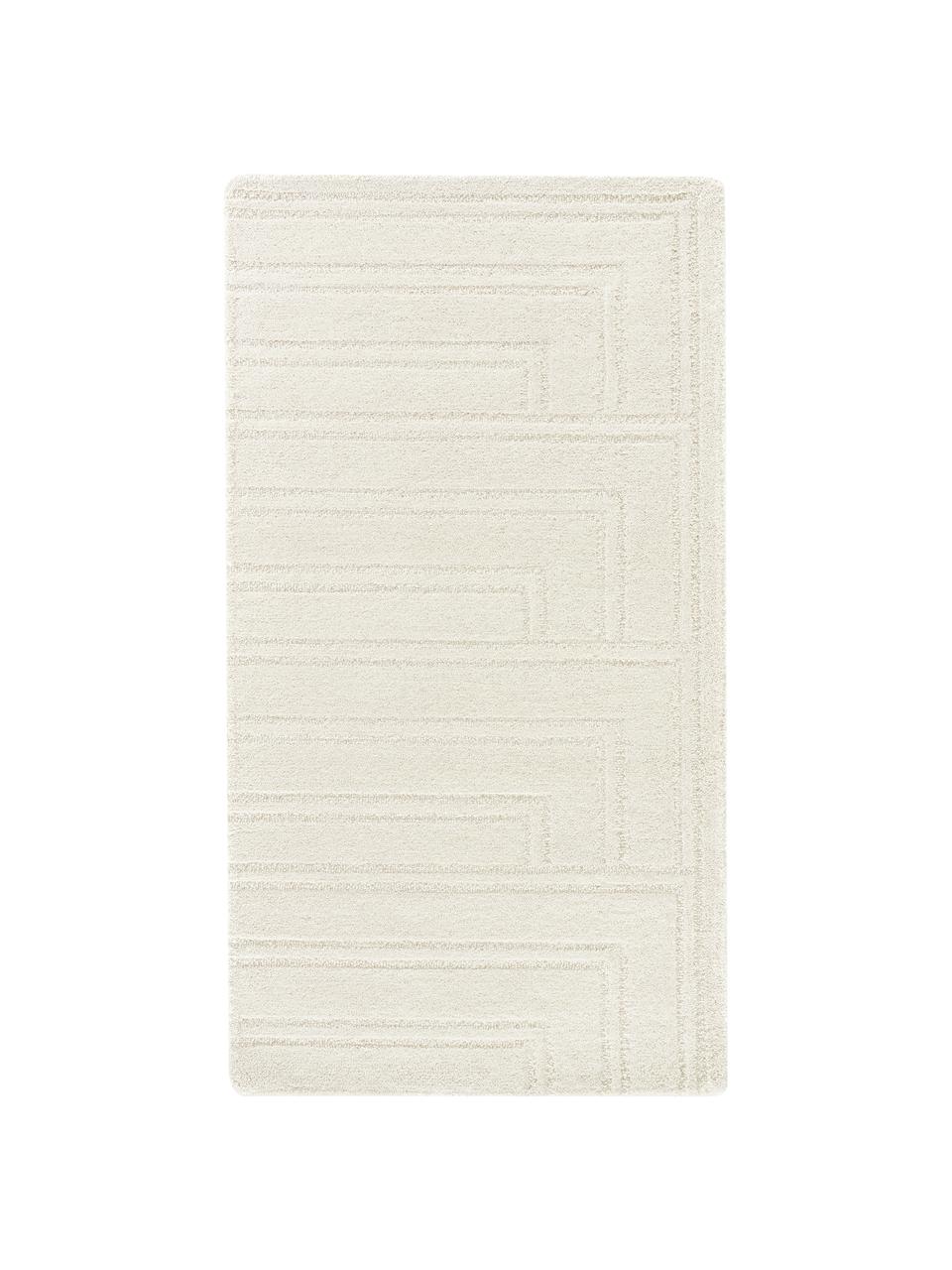 Tapis laine blanc crème tufté main Alan, Blanc crème, larg. 80 x long. 150 cm (taille XS)