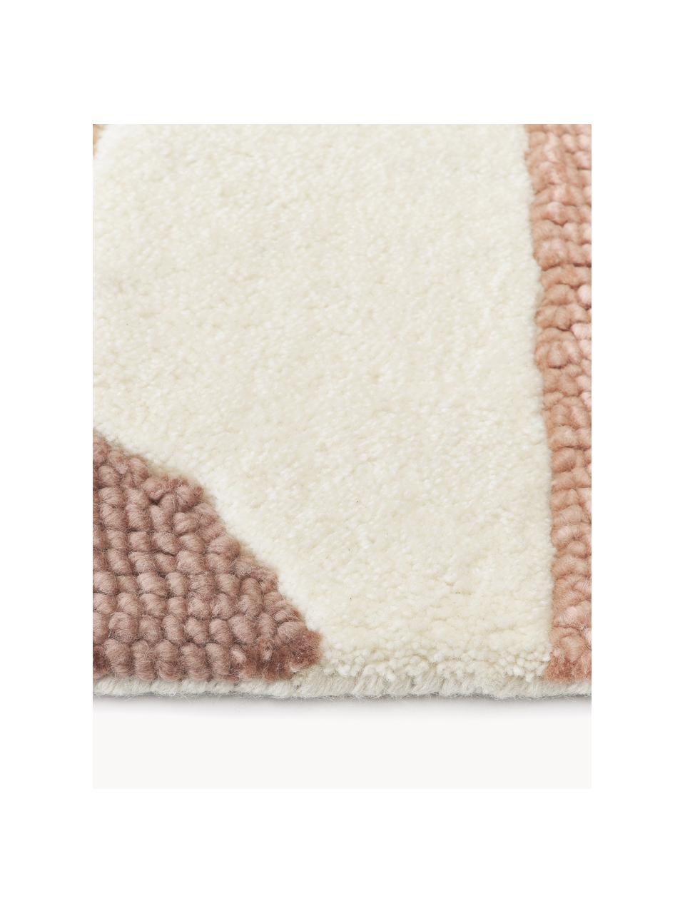 Alfombra artesanal de lana texturizada Corin, Parte superior: 100% lana, Reverso: 100% algodón Las alfombra, Tonos beige, An 160 x L 230 cm (Tamaño M)